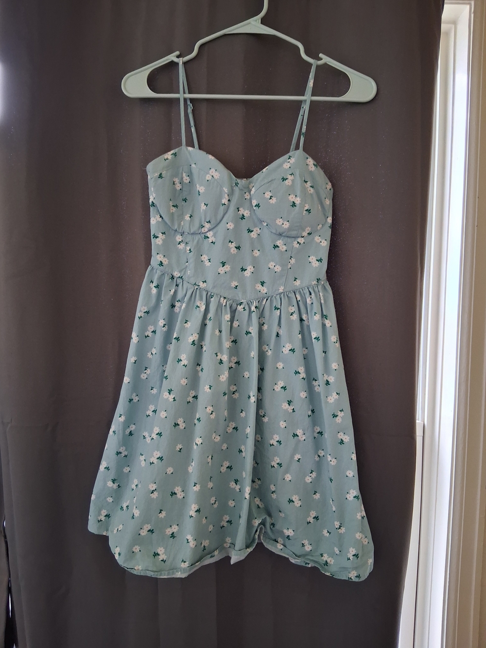 No Boundaries Mint Green Floral Spaghetti Strap Mini Dress